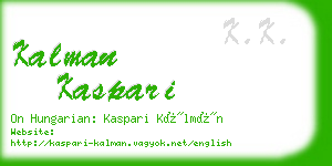 kalman kaspari business card